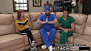 Freshman undergoes a mandatory hitachi session in POV roleplay backstage with Ditria Rose.