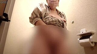 married bride masturbates her big tits in the toilet during wedding, full german video!