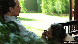 Classy teen fucking outdoors in missionary