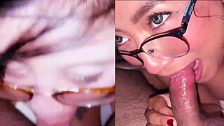 these two latina sluts give homemade blowjobs for money, with dafri and samy swallowing cum as swingers