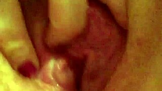 solo girl teases her wet juicy pussy with fingers