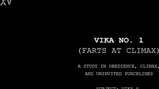 vika farts at climax during solo masturbation