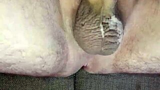 Jerking off my uncircumcised cock in bedroom 😏