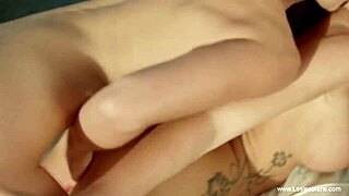 I'm stripteasing on the stairs, enjoying the moment as my clothes get ripped by this teasing cougar babe with toys.