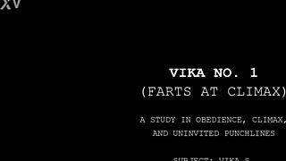 vika farts at climax during solo masturbation