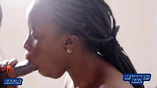 Ebony Teen Blowjob Cum Inside Mouth