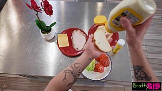 Bratty stepsis Chloe Temple teases stepbro. Stop staring at her petite body.