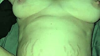 Cougar gets deep creampie with pregnant tits