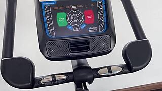 hot gym babe rides and moans in cowgirl