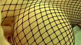 Beautiful shaved pussy with puffy lips gets cum all over