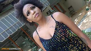 African milf banged by big cock at casting