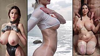 Feel the Intense Worship as Cum Covers the Beautiful Oiled Body in Slow Motion