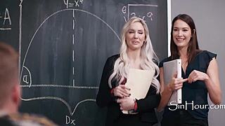 Dyke Teachers Aid Desperate Male Colleague