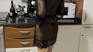 Intense dildo masturbation leads to orgasm.