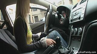 Fantastic blonde babe gets her ass banged roughly by lover