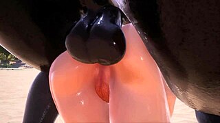 Serenia meets big black bull for anal, deepthroat, and titty fuck session