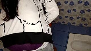 caught fingering indian teen 18+ sister-in-law in bathroom, then doggystyle blowjob with big cock