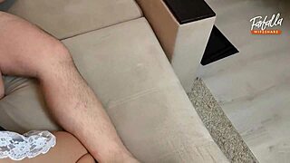 Cuckold, taste that stranger's cum off your wife's ass after our double penetration