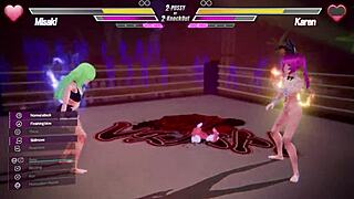 Lesbian battle with squirting and fingering