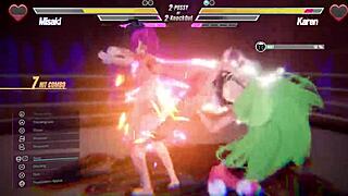 Lesbian battle with squirting and fingering