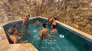 Pretty Pornstar Orgy With Friends At Motel Pool