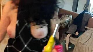 Velvet Rain Hot Horny Milf Squirts with Huge Toys