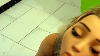 Blonde Teen Elsa Takes BBC In Public Bathroom!