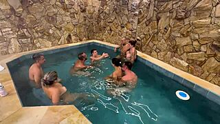 Pretty Pornstar Orgy With Friends At Motel Pool