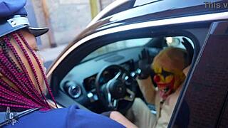 Ebony Slut Charlie Nasty Chooses Big Black Cock In Outdoor Police Scene.