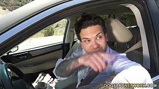 A stranger pounds skinny ebony jada doll hard