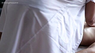 Perfect Asian massage handjob leads to cum explosion.