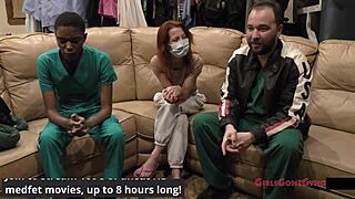 Jewels Yearly Physical Turns Erotic with Short Hair, Tanned Skin, Shaved Pussy, and Small Natural Tits in Hospital