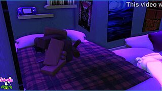 Viper takes care of Candy and her demi-human kittens in a gentle manner.