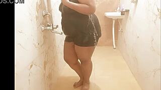 Myanmar sexy milf taking shower