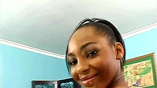 I'm an ebony chick bent over for titty fuck and cum with vibrator in hardcore scence