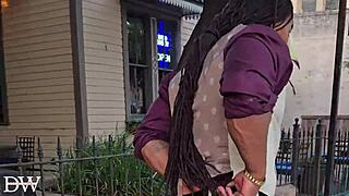 Ebony couple fucks hard on date night