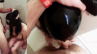 Deprived slut, you choke and spit on my cock in the shower?