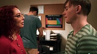 Red Mature Teacher Kiki Daire Double Penetrated By Big Cock Students