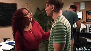 Red Mature Teacher Kiki Daire Double Penetrated By Big Cock Students