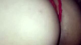 red lingerie dripping with cum from swingers