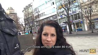 In hunt4k, a guy takes cash from a hunter eager to fuck his girlfriend, leading to shaved pussy action with blowjob and cunilingus.