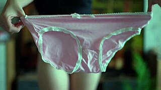 Brunette Babe Tries on Panties and Pees Standing in Homemade Fetish!