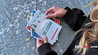 Petite Milf Said Yes To Costume Party & Secretly Took A Wand Up Her Pussy Incognito