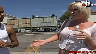 hairy blonde with small tits tries first big black cock