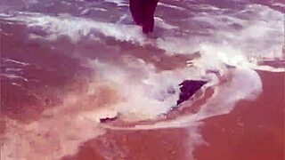 young african girl flashes on the beach exhibitionist style