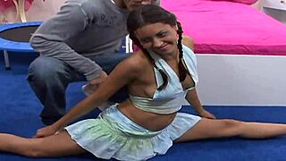 slender teen with pigtails fucks a stranger outdoors and loves his big cock