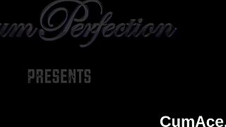 Stunner swallows facial cumshot