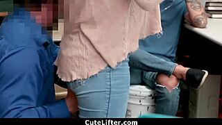 Shoplifter Teen 18+ With Braes Fucked Hard In Front Of Her Bf