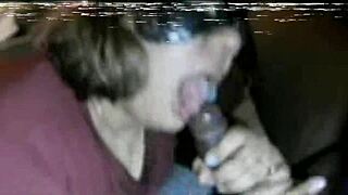 Latina milf sucks step dad's monster black cock in retro video.