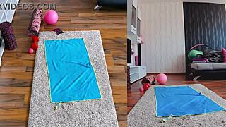 Hot sweaty naked yoga session